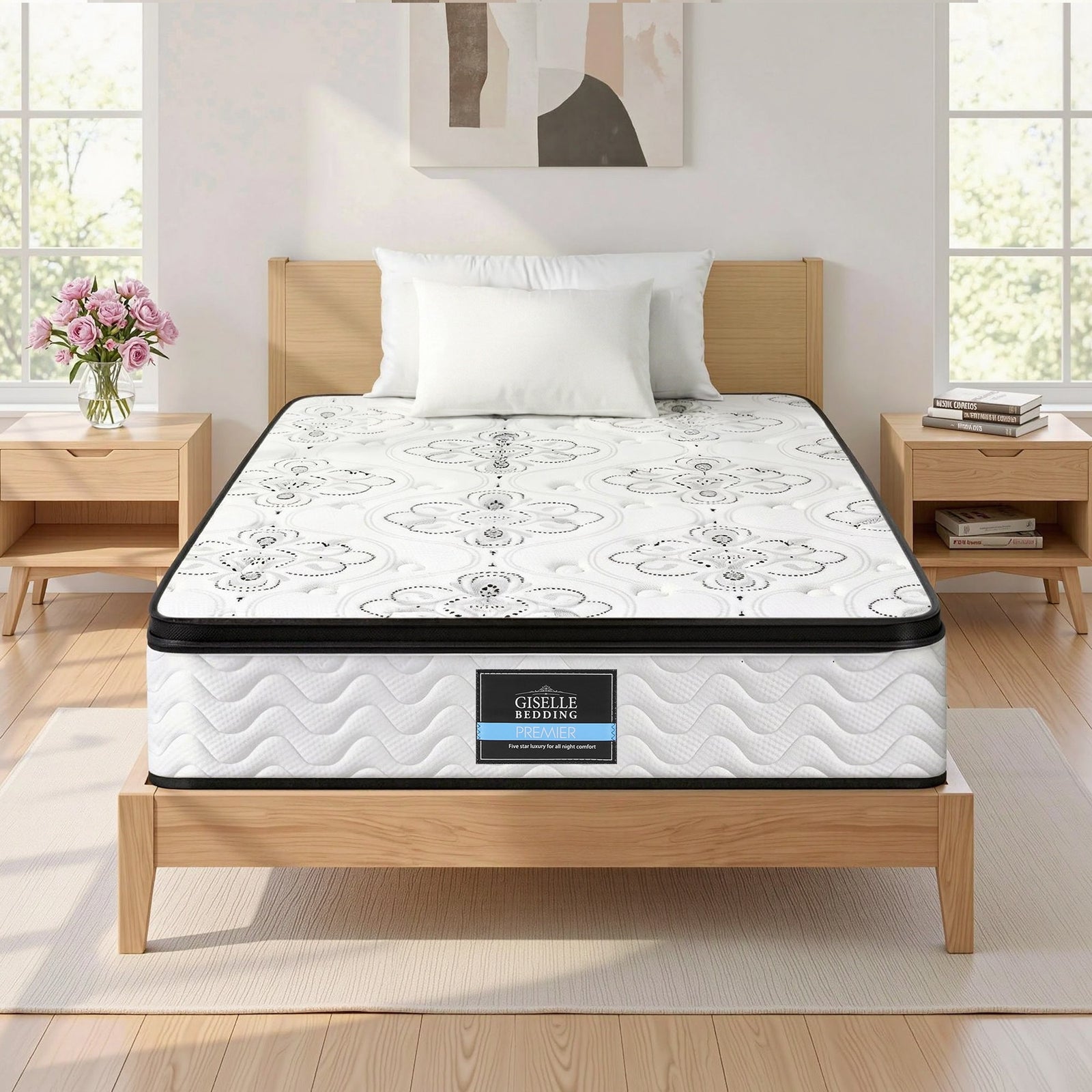 Giselle Bedding 30cm Mattress Pocket Spring Medium Firm Foam Euro Top King Single