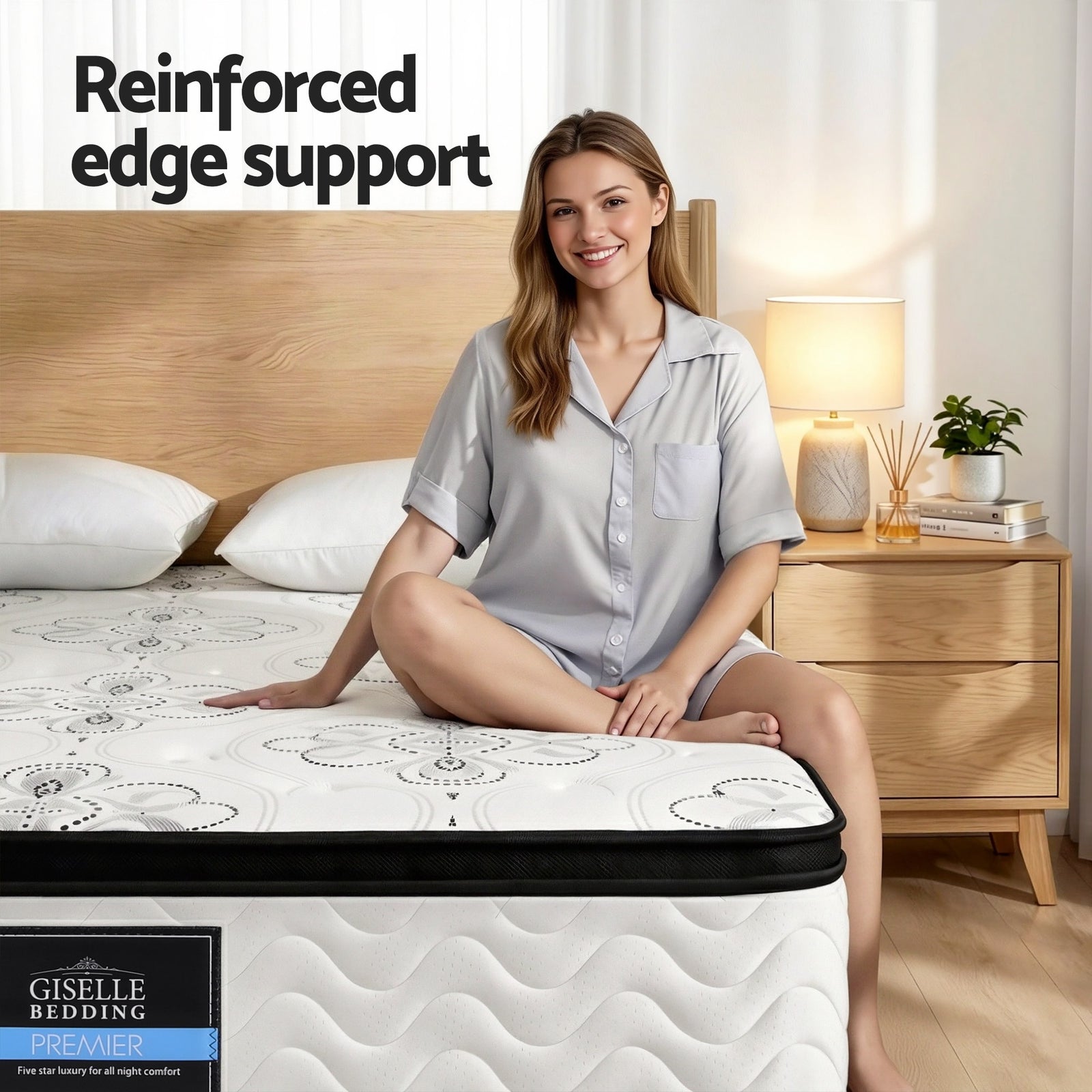 Giselle Bedding 30cm Mattress Pocket Spring Medium Firm Foam Euro Top Queen