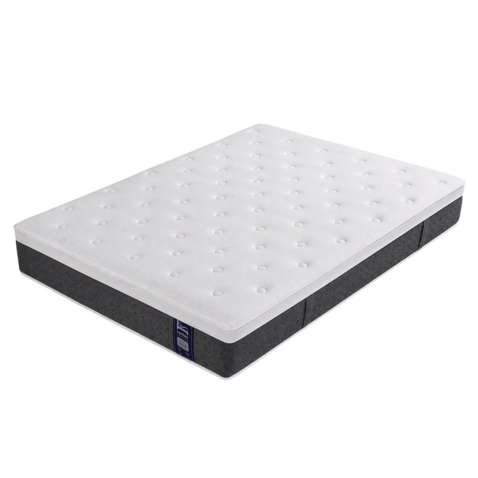 Levitex King Mattress Lumbar Support, 5-Zone Pocket Springs & 2-Row Hardened Edges for Deep Sleep, Cooling Gel Memory & Egg-Crate Foam