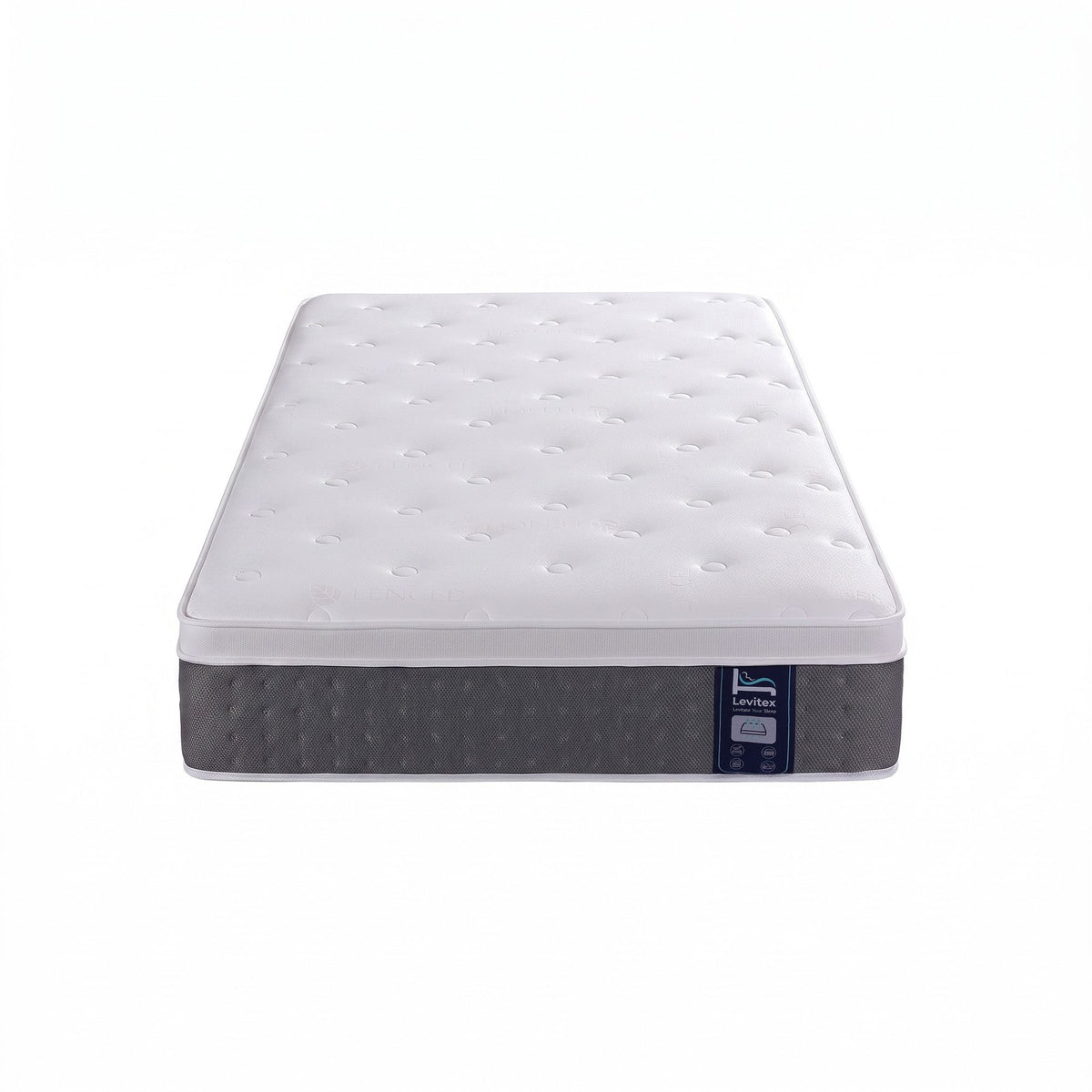 Levitex King Single Mattress Lumbar Support, 5-Zone Pocket Springs &amp; 2-Row Hardened Edges for Deep Sleep, Cooling Gel Memory &amp; Egg-Crate Foam