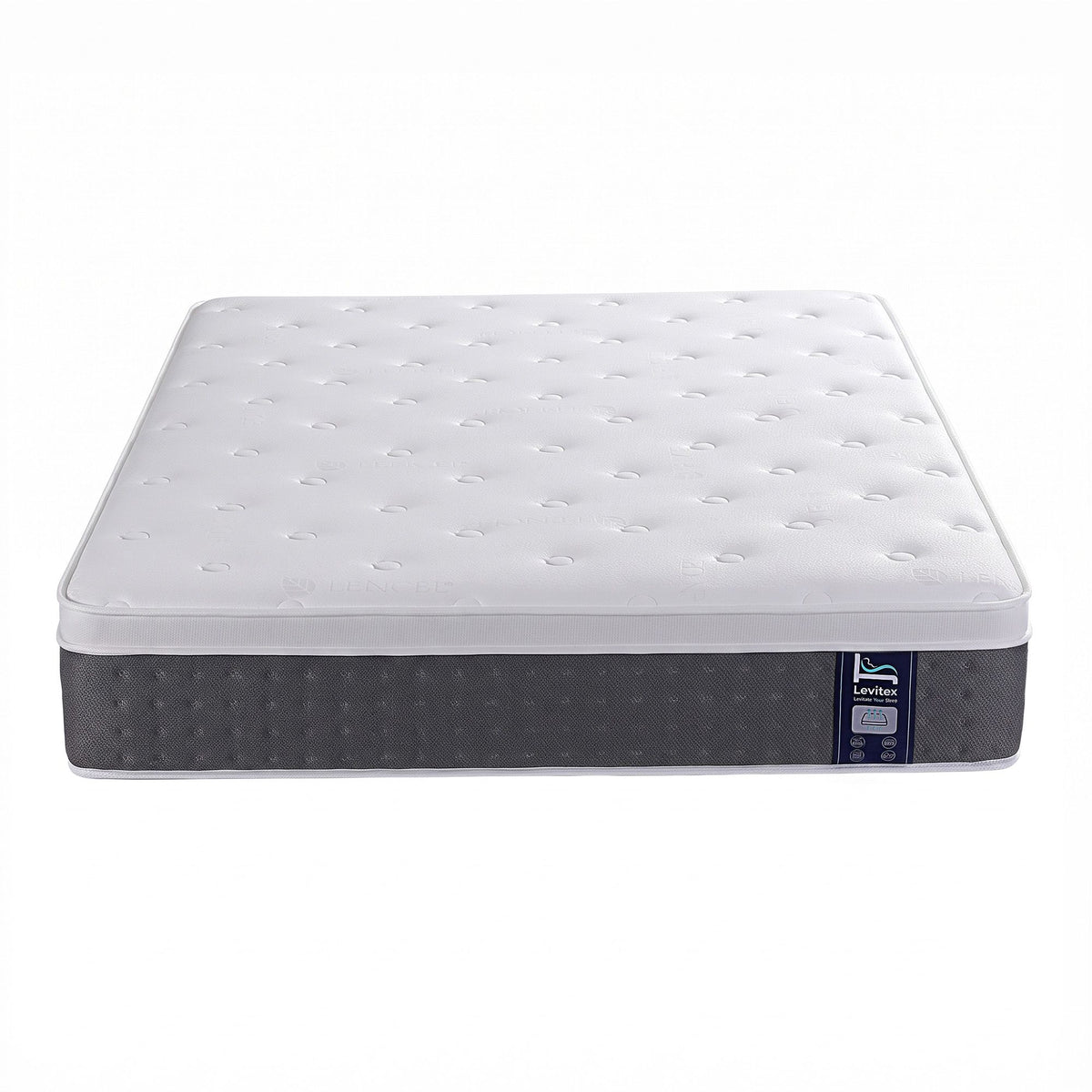 Levitex Queen Mattress Lumbar Support, 5-Zone Pocket Springs &amp; 2-Row Hardened Edges for Deep Sleep, Cooling Gel Memory &amp; Egg-Crate Foam