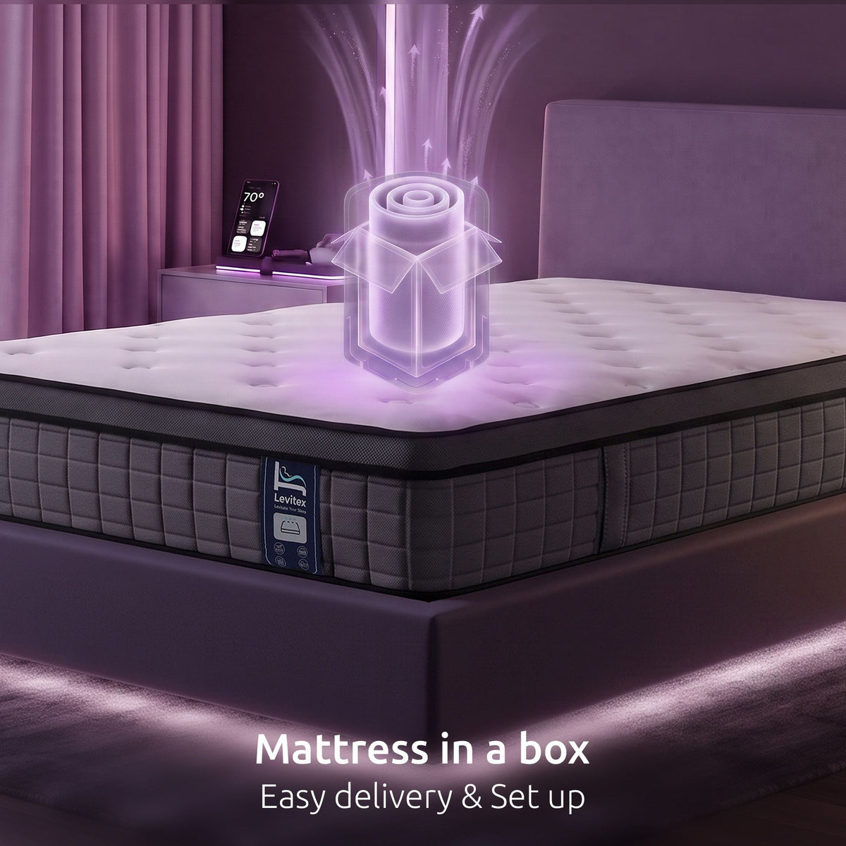 Levitex King Single Mattress 2 Rows Edge Support for Deep Sleep 5-Zone Ergonomic Pocket Spring Breathable Corrugated Sponge Medium Firm 30CM