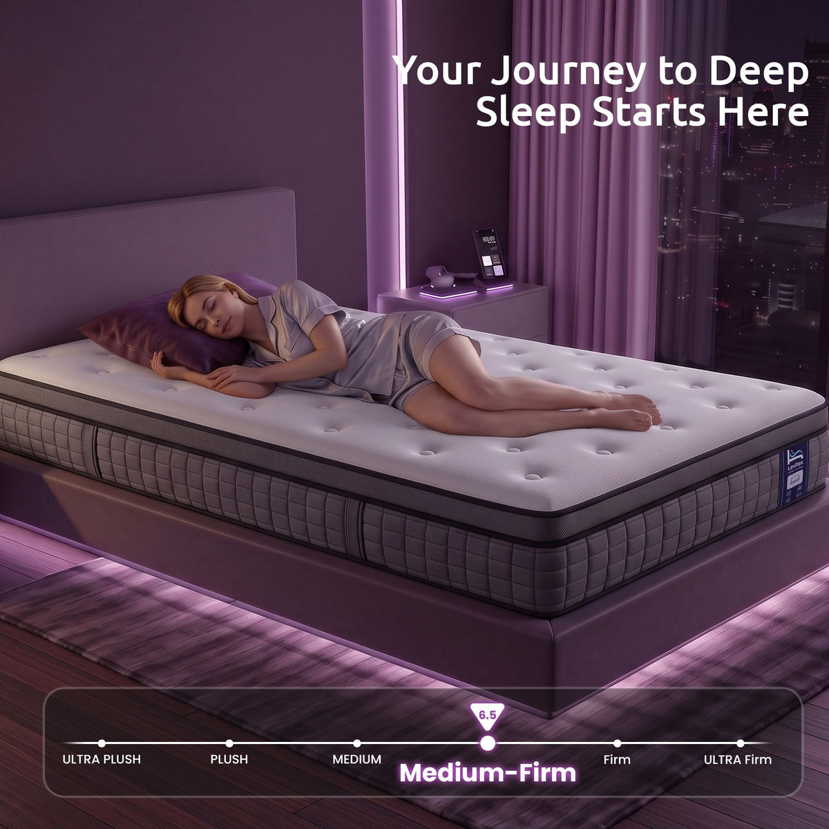 Levitex Single Mattress 2 Rows Edge Support for Deep Sleep 5-Zone Ergonomic Pocket Spring Breathable Corrugated Sponge Medium Firm 30CM