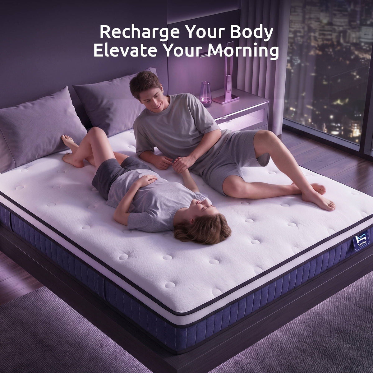 Levitex Double Mattress 23CM With Pocket Spring & Cooling Gel Foam, Medium-Firm Full-Body Support, Mattresses In A Box