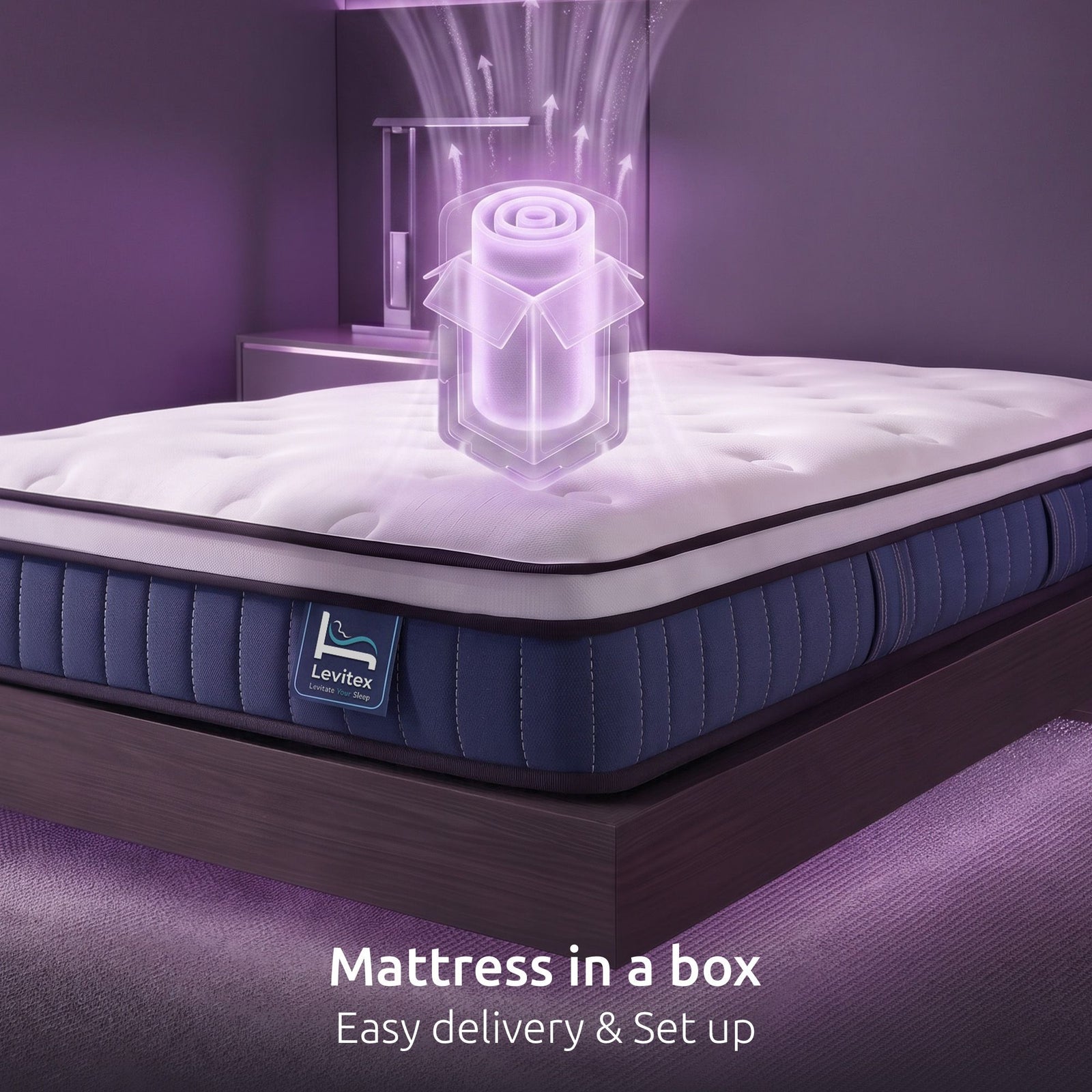 Levitex Single Mattress 23CM With Pocket Spring & Cooling Gel Foam, Medium-Firm Full-Body Support, Mattresses In A Box