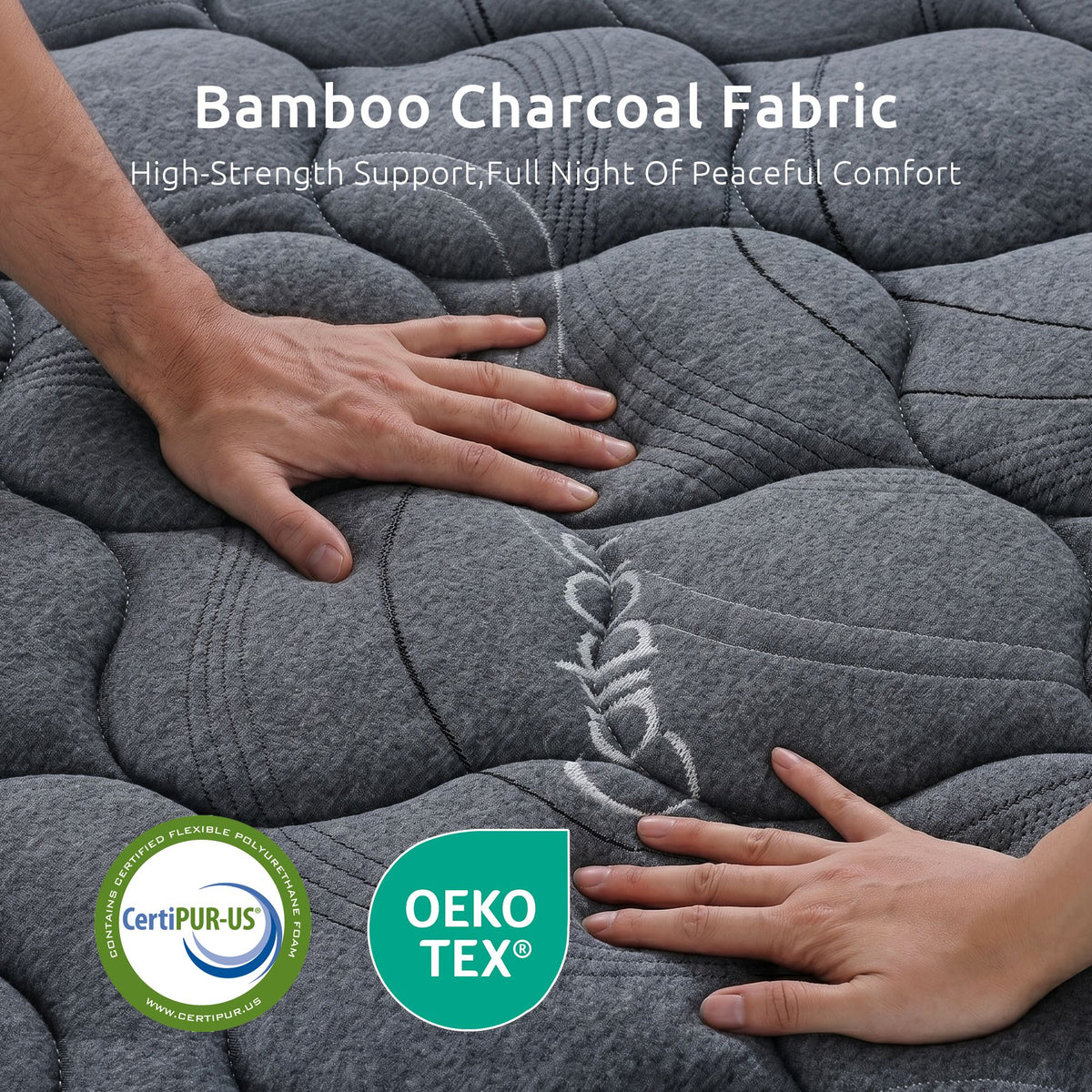 Levitex 25 cm Hybrid Pocket Spring Mattress Firm with 4cm Egg Crate Foam for Deep Sleep Bamboo Charcoal Fabric Double