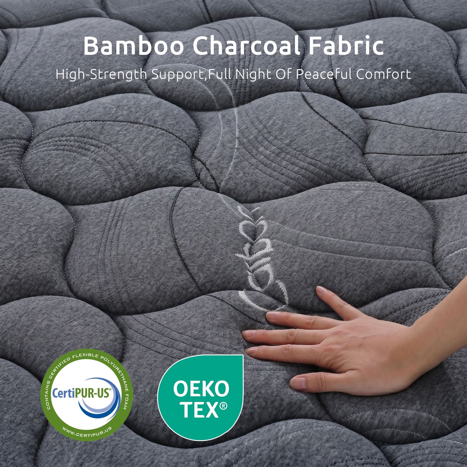 Levitex 25 cm Hybrid Pocket Spring Mattress Firm with 4cm Egg Crate Foam for Deep Sleep Bamboo Charcoal Fabric ‌King Single