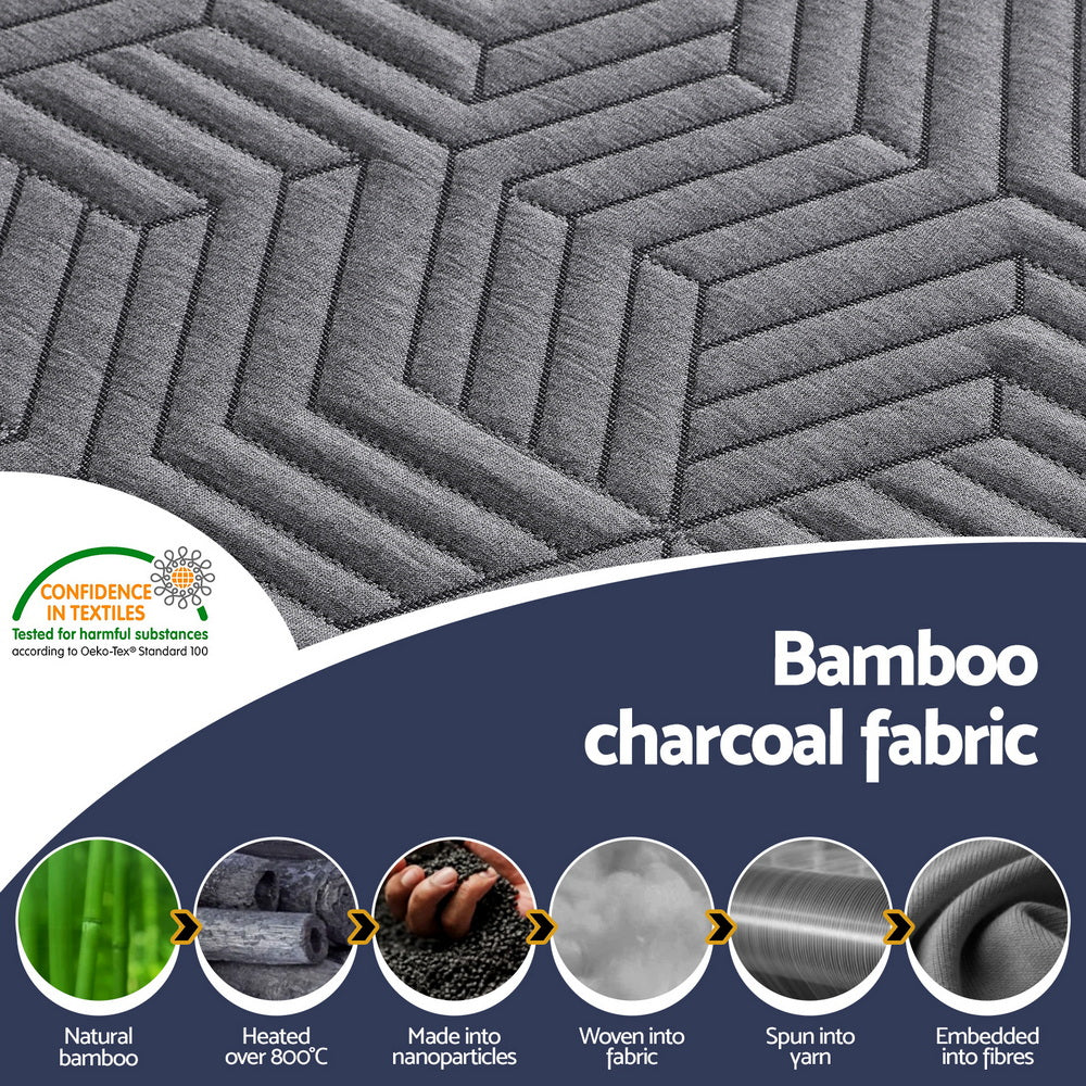 Giselle 8cm Memory Foam Mattress Topper Gel Dual Layer Foam Bamboo Queen