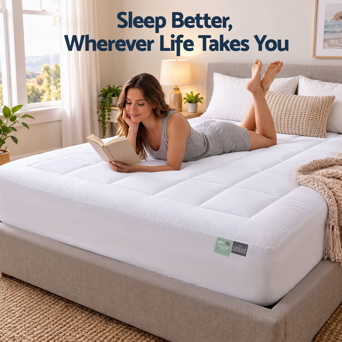 Giselle 5cm Queen Memory Foam Mattress Topper Pillow Top with Gel Foam