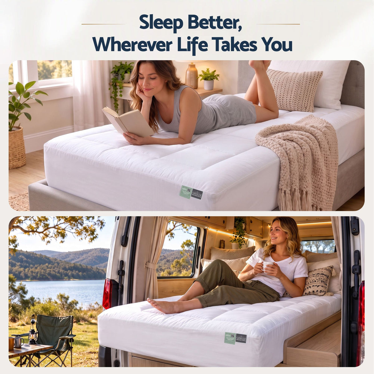 Giselle 5cm Single Memory Foam Mattress Topper Pillow Top with Gel Foam