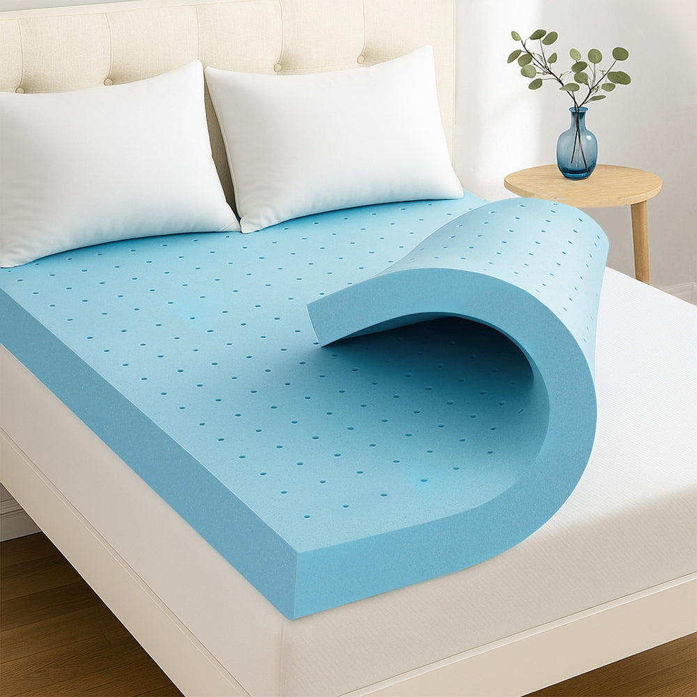 Giselle 12cm Memory Foam Mattress Topper Ventilated Cool Gel Bamboo Cover King