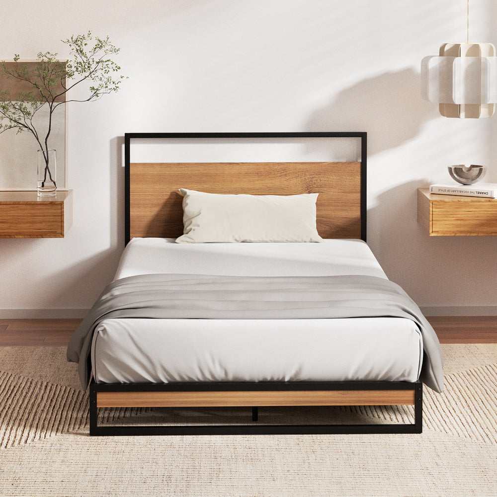Artiss  Metal Bed Frame Single Size Beds Platform with Mattress