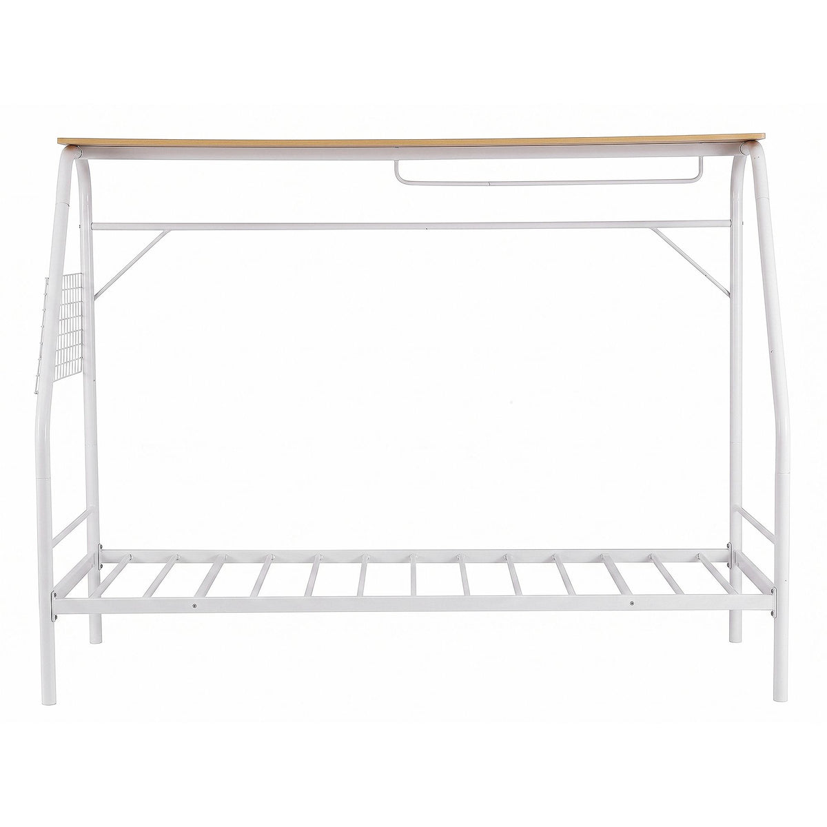 Artiss Single House Bed Frame Metal Canopy Bed Storage Shelf for Kids White