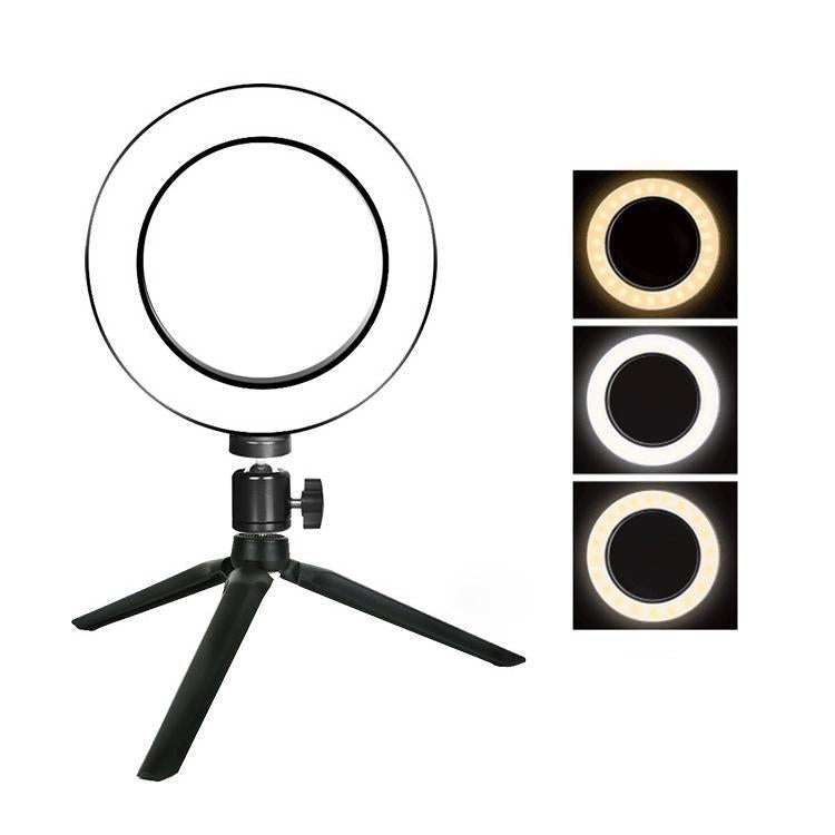 16Cm Dimmable Led Selfie Ring Light With Tripod-1915198068437946369