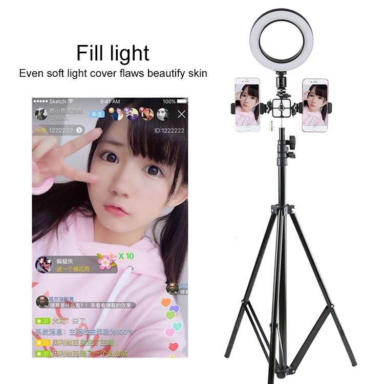 16Cm Dimmable Led Selfie Ring Light With Tripod-1915198068437946372