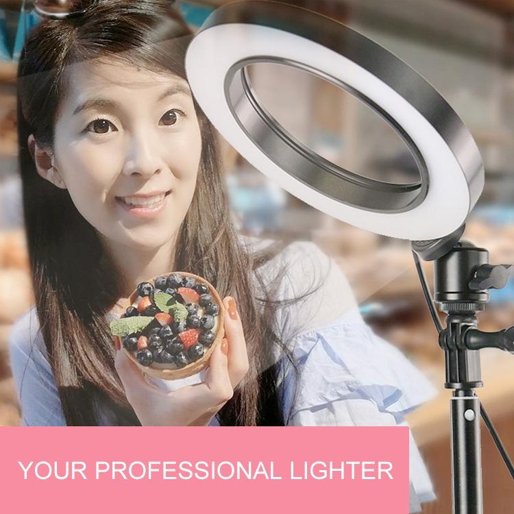16Cm Dimmable Led Selfie Ring Light With Tripod-1915198068437946374