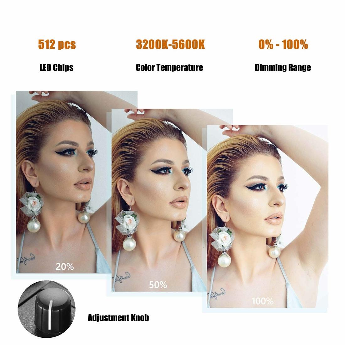 18 Two-Colour Dimmable Ring Fill Light With Tripod 55W 100-240V-1915198079649320963