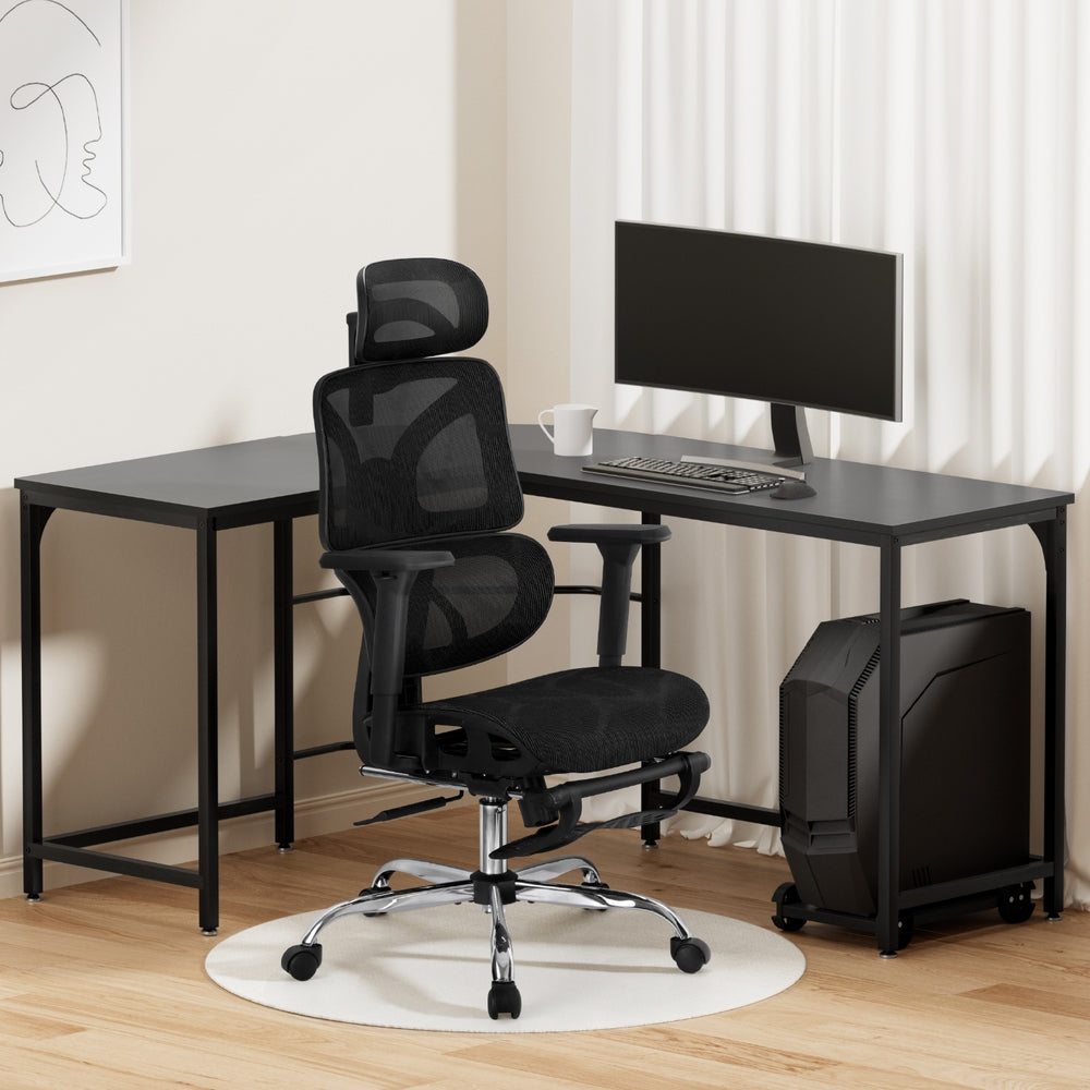Artiss Computer Desk L-Shape Study Desks Ergonomic Office Chair Mesh Chairs