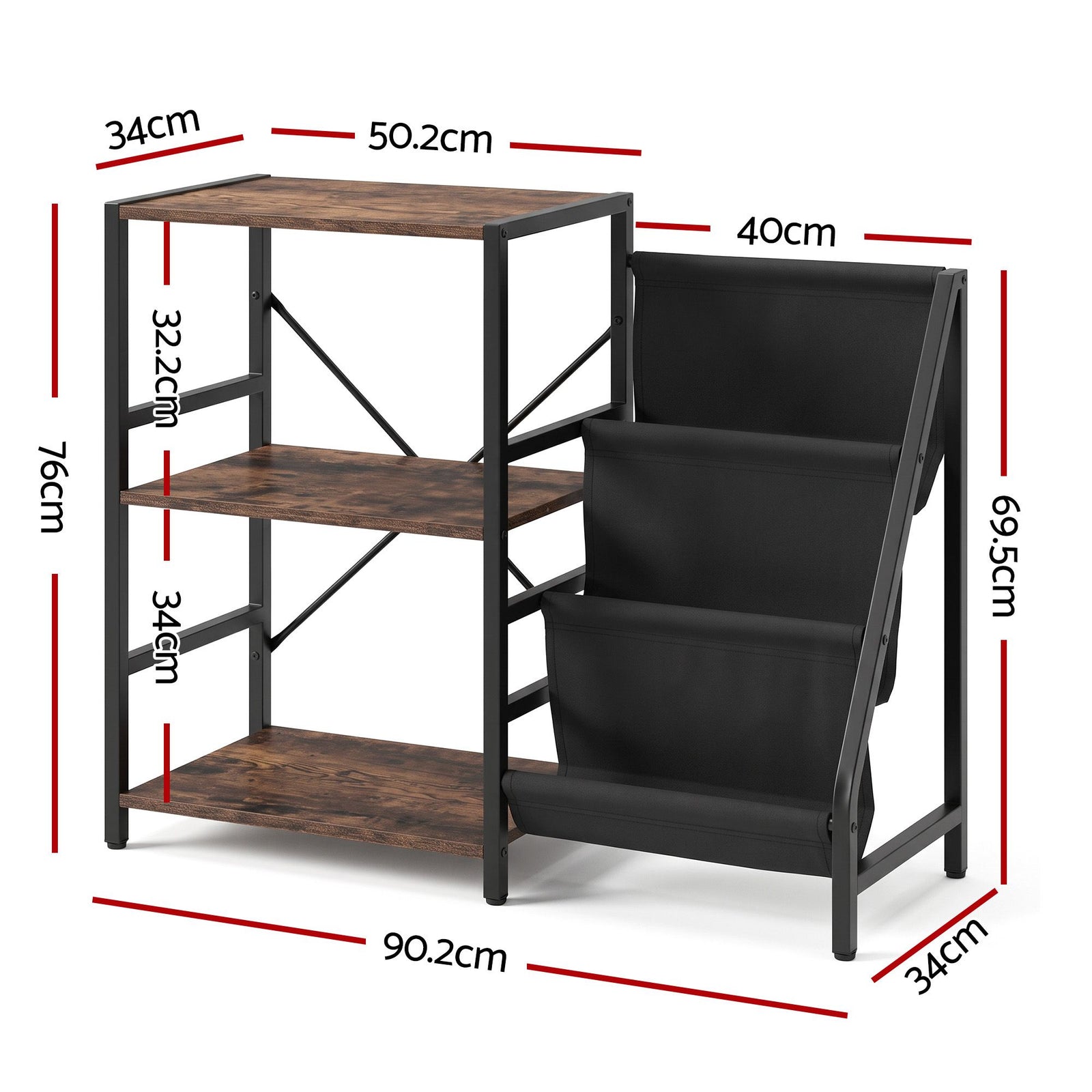 Artiss Record Player Stand with 3-Tier Vinyl Record Storage Turntable Stand