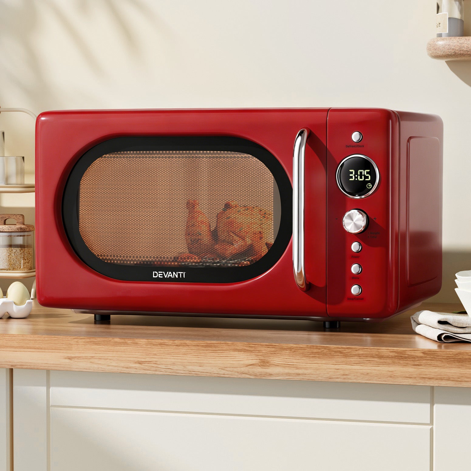 Devanti 20L Microwave Oven 700W Red