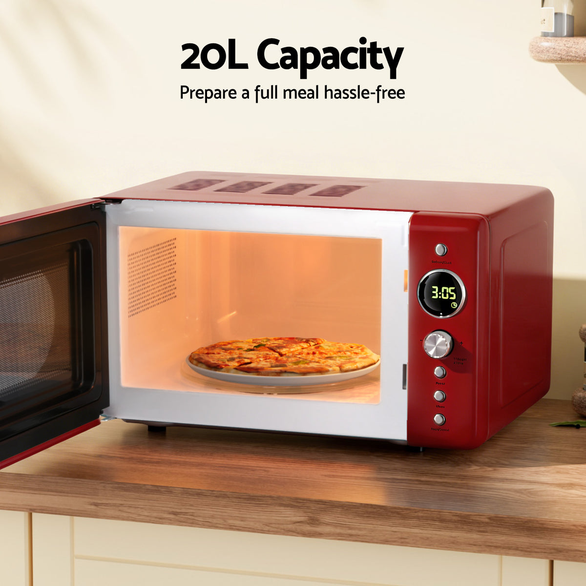 Devanti 20L Microwave Oven 700W Red