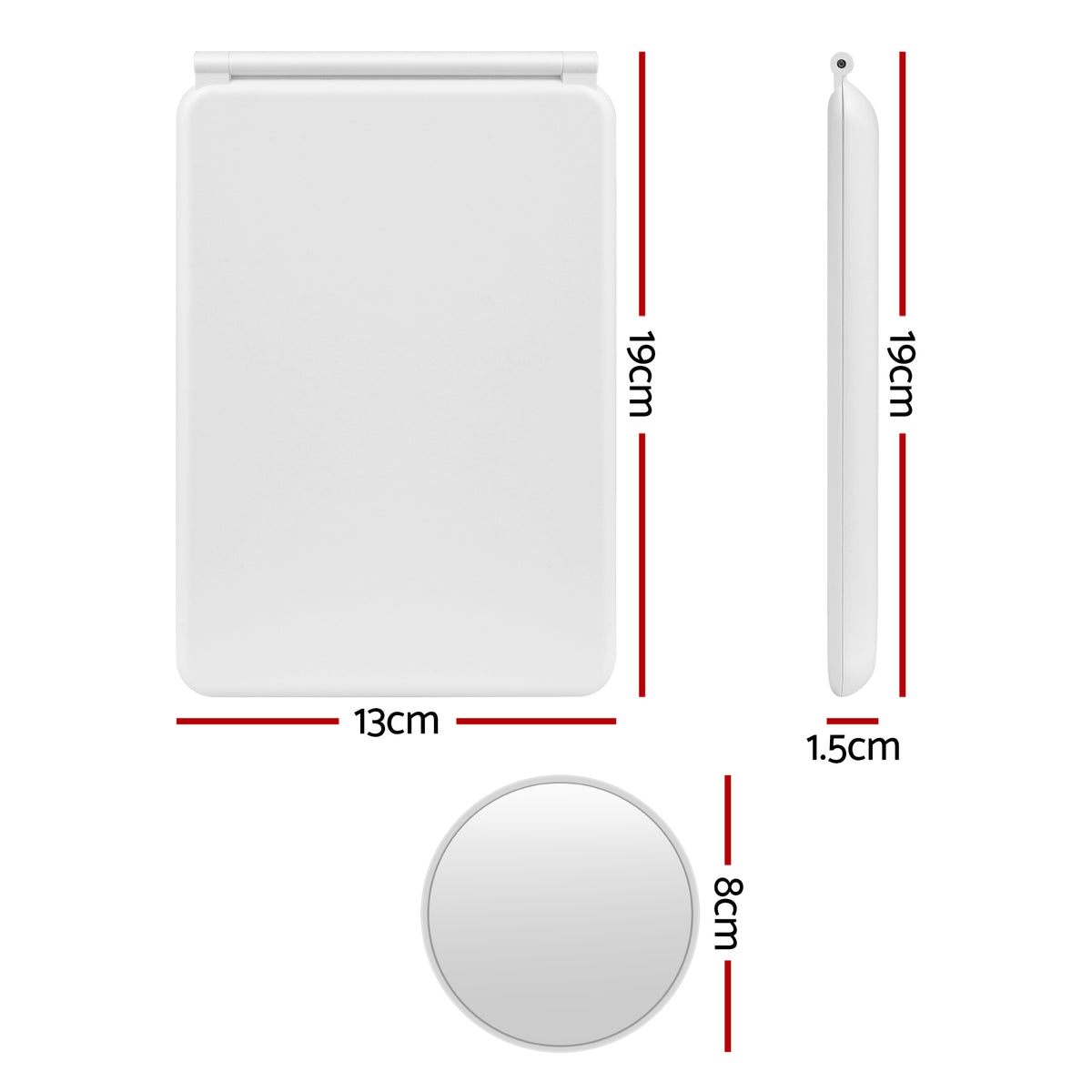 Embellir Portable Travel Makeup Mirror Rechargeable Makeup Mirror with Lights 10x Magnifier White