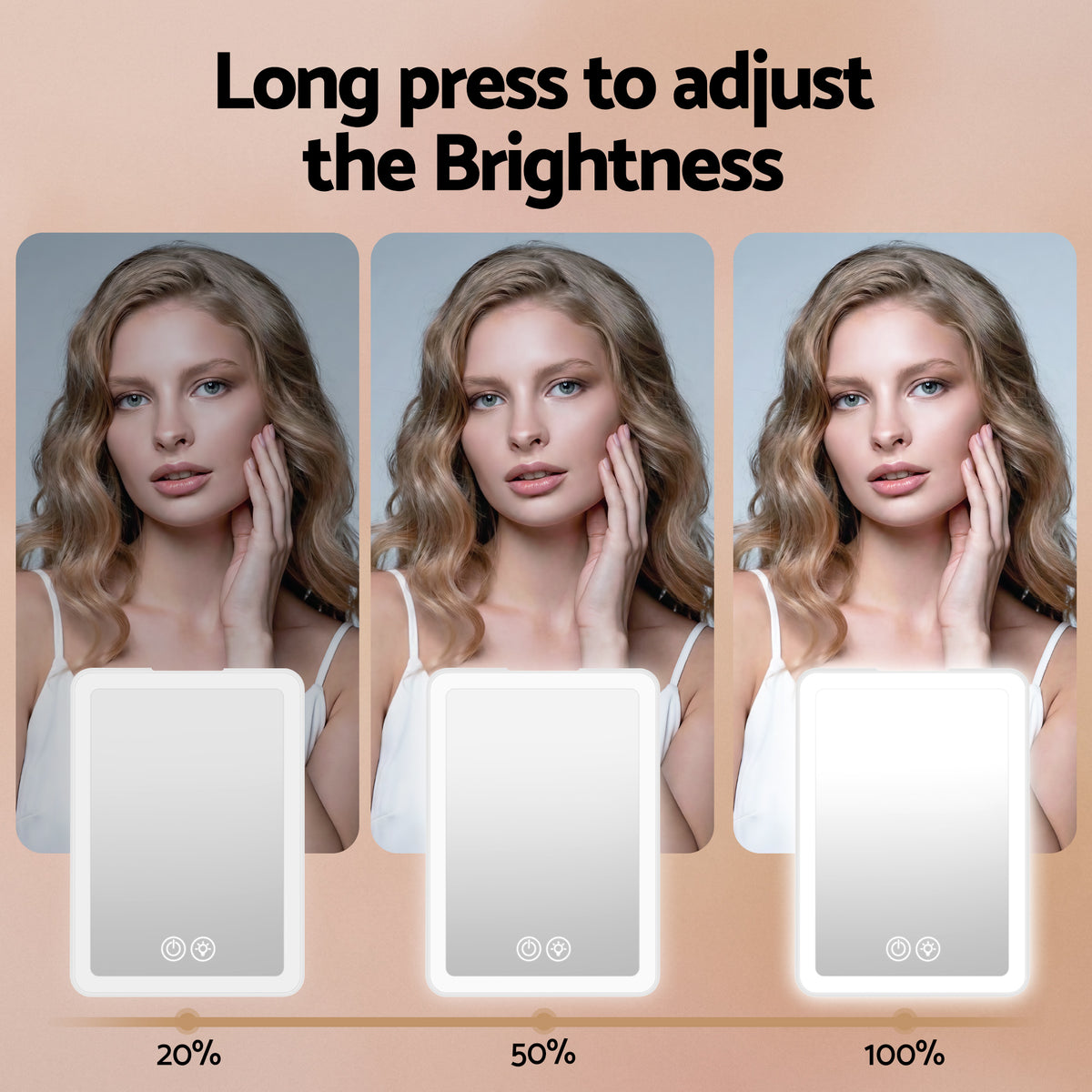 Embellir Portable Travel Makeup Mirror Rechargeable Makeup Mirror with Lights 10x Magnifier White