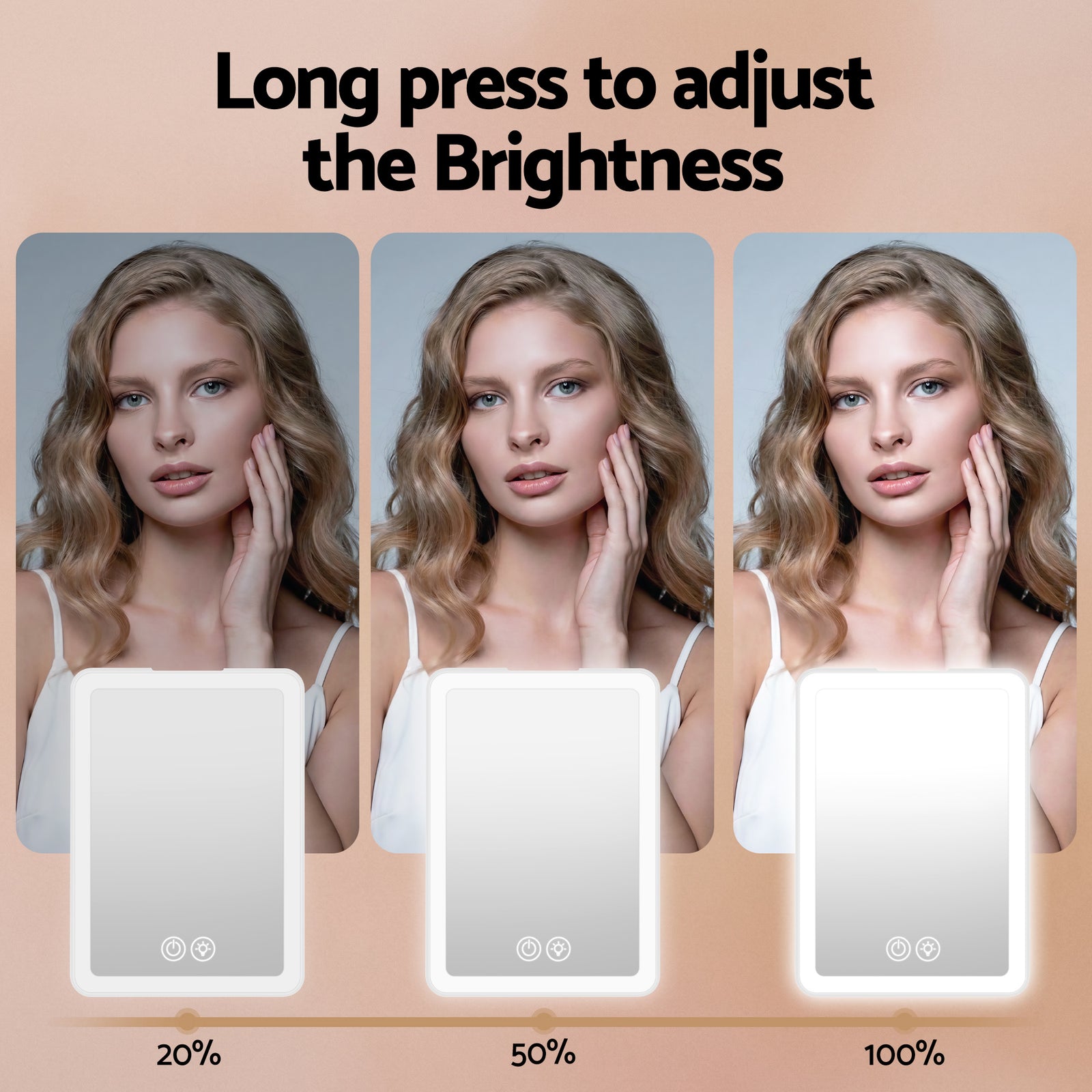 Embellir Portable Travel Makeup Mirror Rechargeable Makeup Mirror with Lights 10x Magnifier White