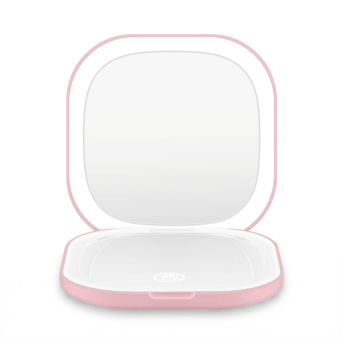 Embellir LED Compact Mirror Lighted Travel Makeup Mirror Pocket-Sized 1x 10x Magnification Square Pink