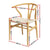 1 Set of 4 Artiss Dining Chairs Wooden Rattan Seat Wishbone Back