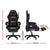 Artiss Gaming Office Chair 12 RGB LED Massage Computer Work Seat Footrest Black