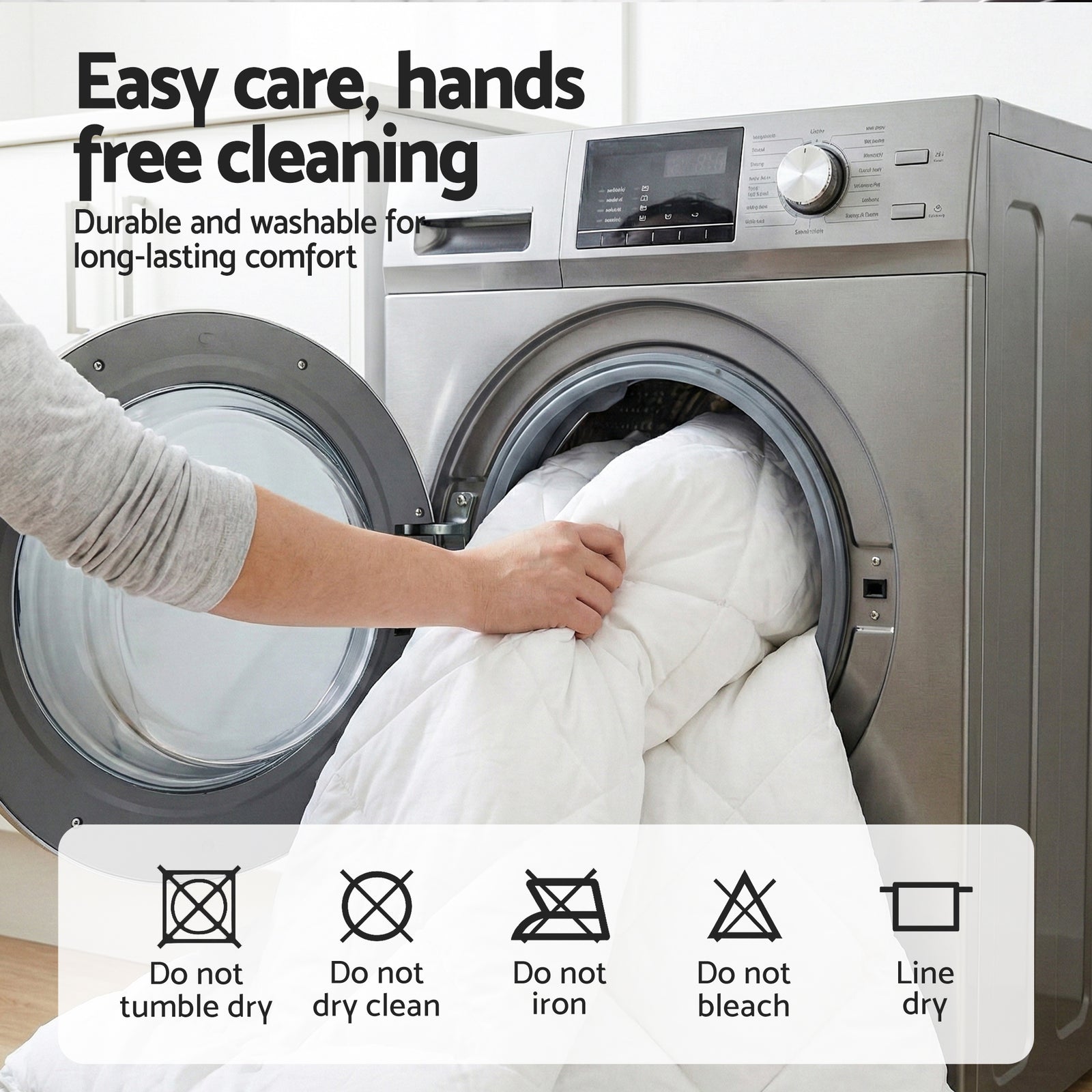 Giselle Waterproof Mattress Protector 100% Cotton Quilted Fitted Cover Single