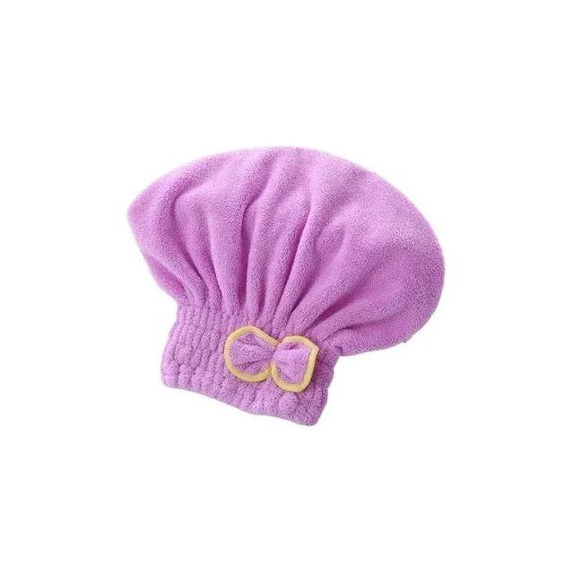 Anyhouz Hair Bonnets Purple Microfibre Quick Hair Drying Bath Spa Bath Towels for Womens Shower Hat Bathroom Accessories