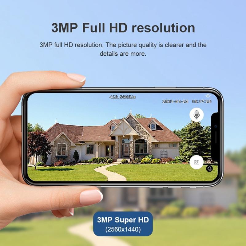 2.4G Wireless Ip Camera With 3.0Mp Motion Detection Two-Way Audio Night Vision And Tf Card Support - Ip65 Waterproof-1964932157256372227