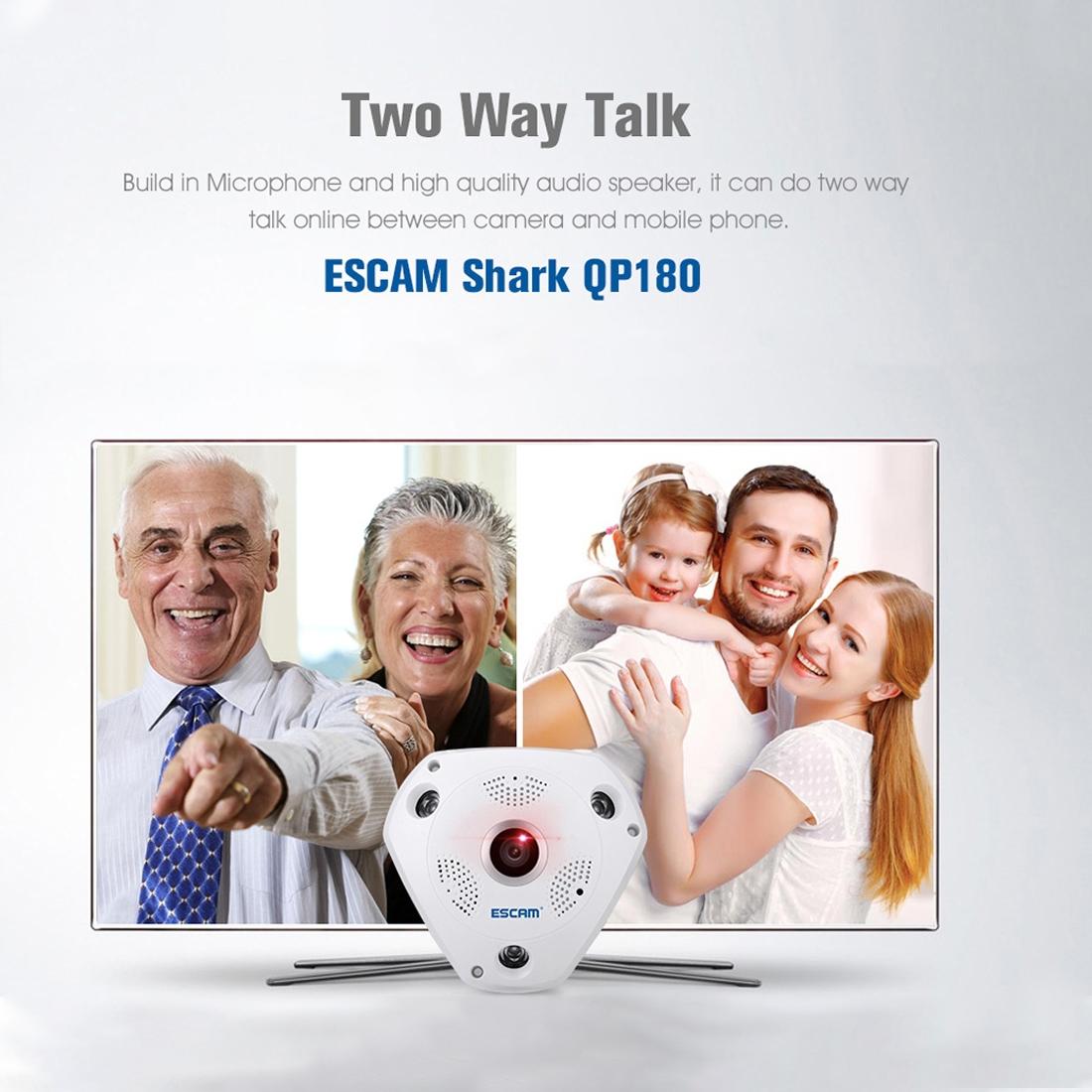 360 Degree Fisheye Lens Wifi Ip Camera With Motion Detection & Night Vision - Shark 960P-1915197205610893321