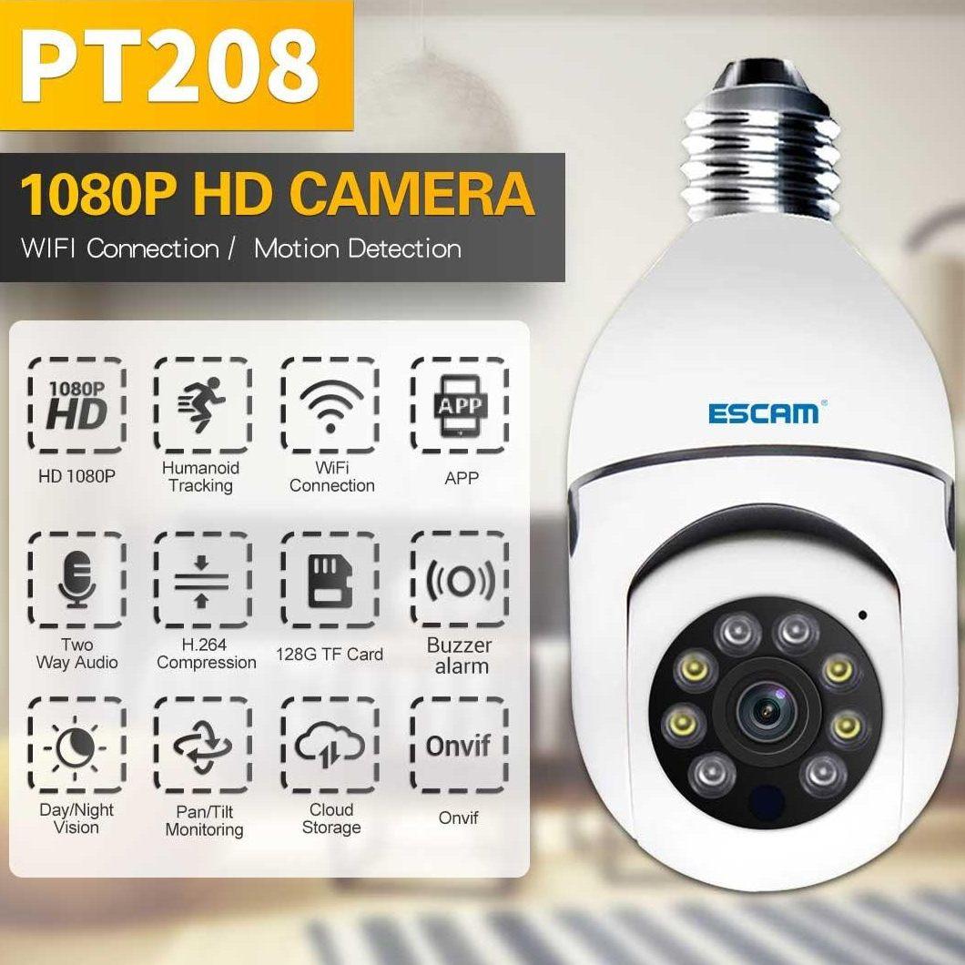 1080P Wifi Light Bulb Camera With Motion Detection Night Vision And Two-Way Audio-1915197294404308999
