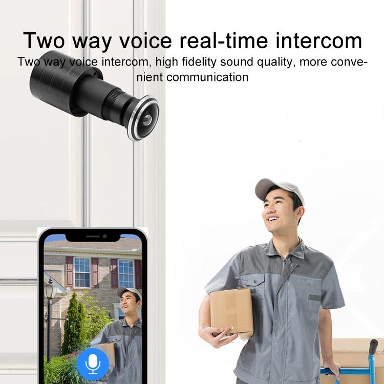 Smart Home Wifi Remote Hd Cat Eye Camera - 1.8Mm Focal Length Black-1915196705469501446