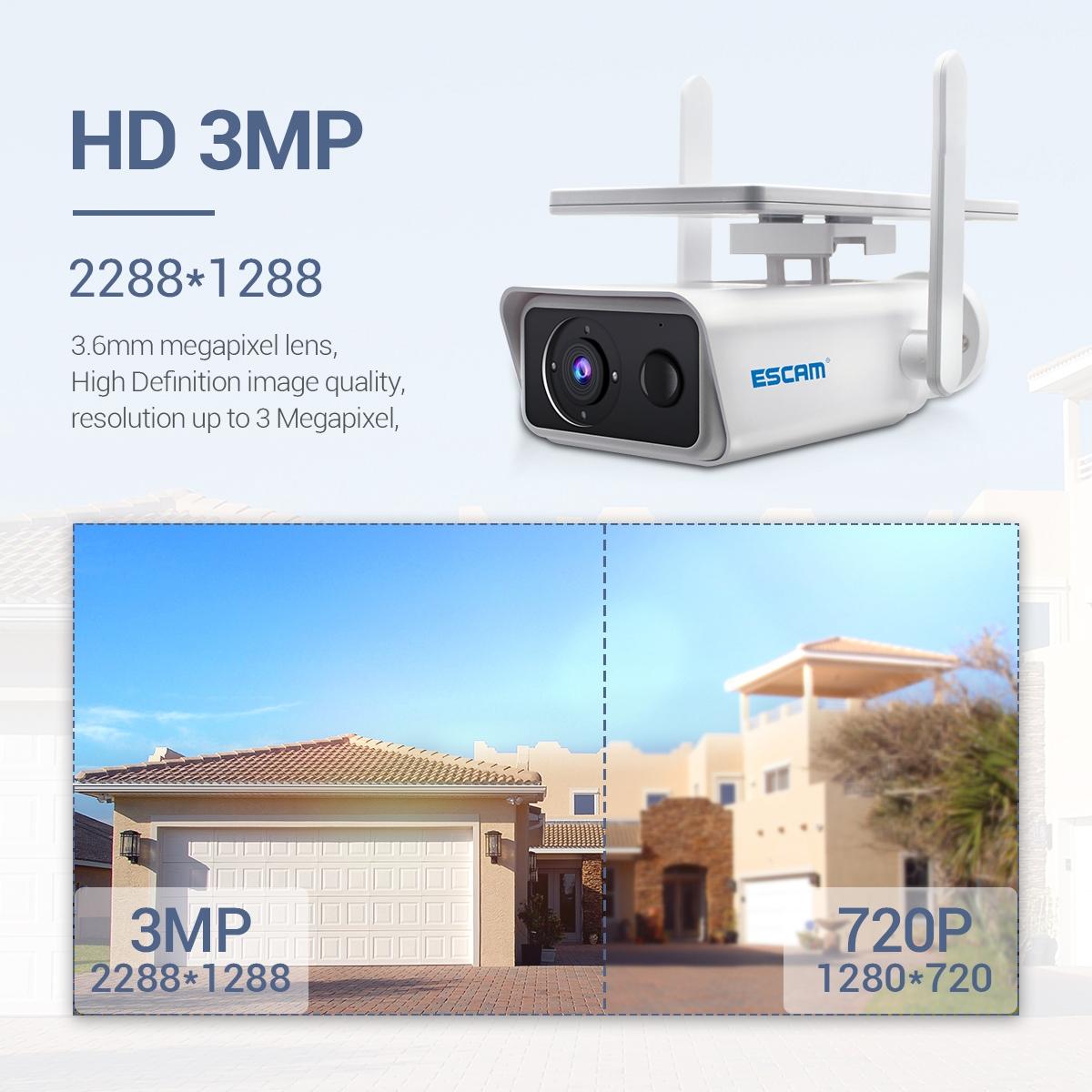 Wireless Solar Ip Camera - 3Mp H.265 No Battery White-1964932159215112193