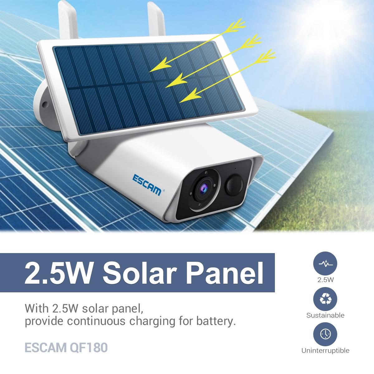 Wireless Solar Ip Camera - 3Mp H.265 No Battery White-1964932159215112195