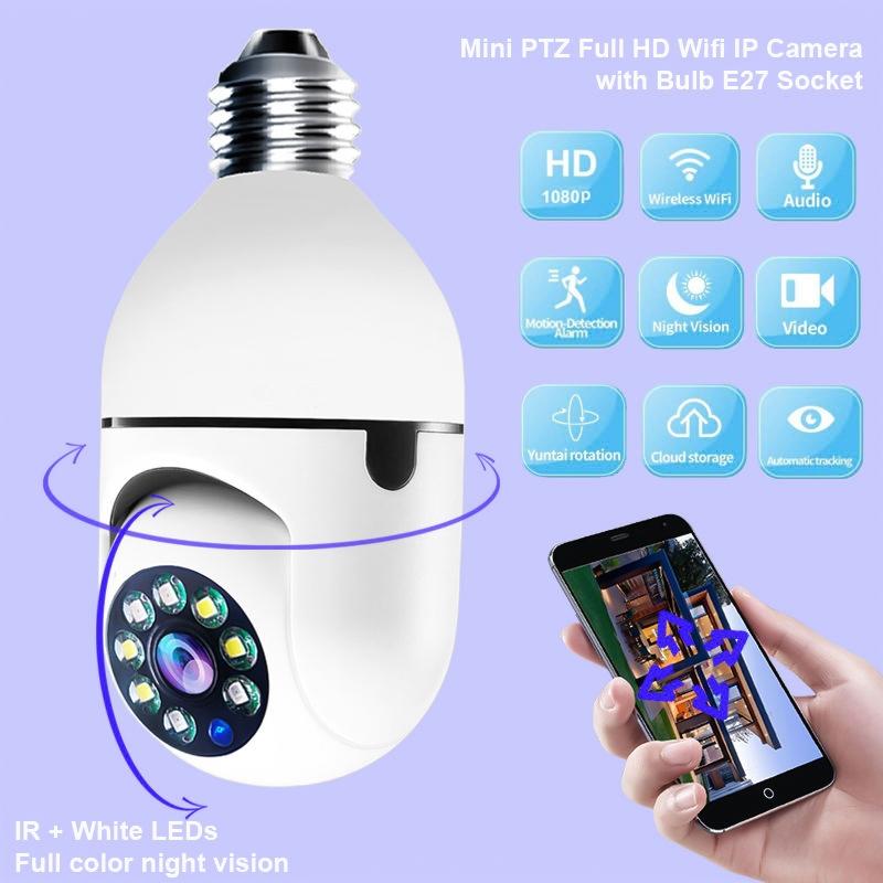 2.4G Two-Way Voice Intercom Bulb Camera - 1080P 2Mp White-1915196633830789124