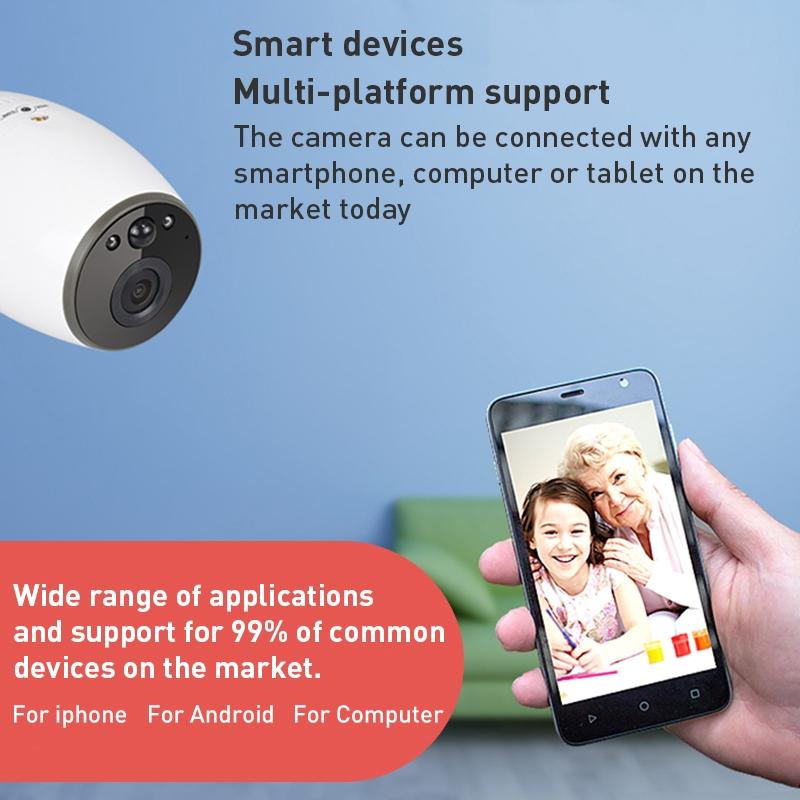 Wireless Smart Camera With Night Vision And Two-Way Audio - Magnet Mount - White-1964932159571628041