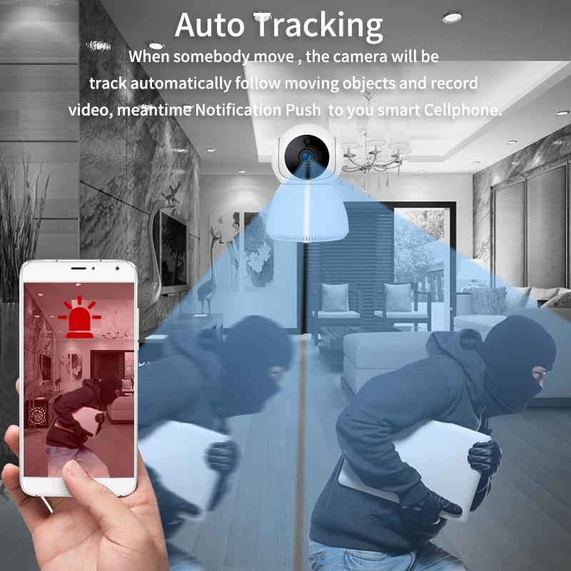Smart Wifi Security Camera With Pan-Tilt 1.0Mp Tf Card Two-Way Audio Motion Detection Night Vision-1915196615090638854