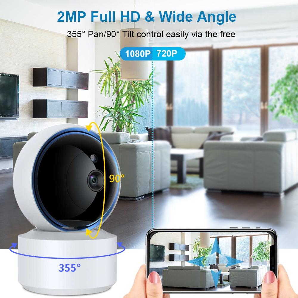 360 Degree Wifi Smart Security Camera With 3.0Mp Resolution Tf Card Support Two-Way Audio Motion Detection And Night Vision-1964932157768077317