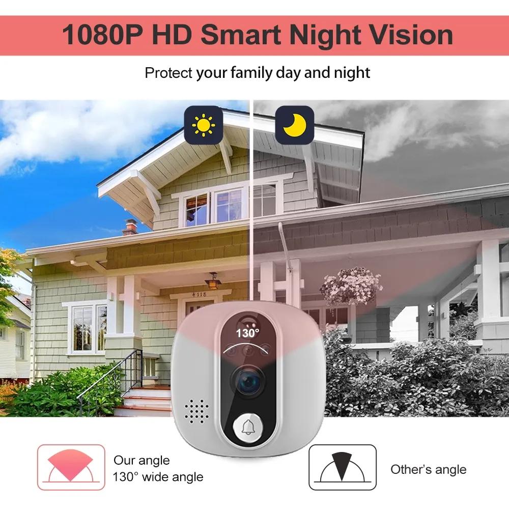 1080P Wifi Smart Doorbell With Motion Detection - 4.3 Inch Visual Display-1915197418807365636