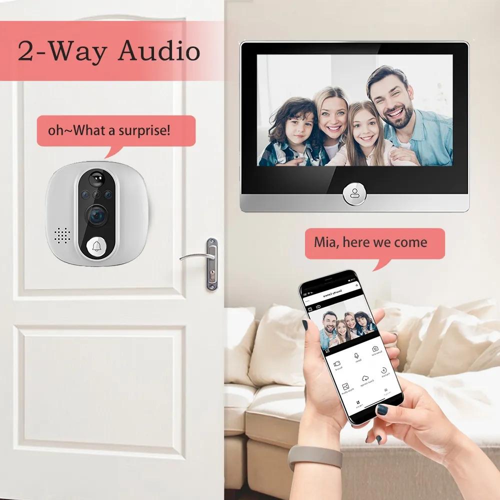 1080P Wifi Smart Doorbell With Motion Detection - 4.3 Inch Visual Display-1915197418807365637