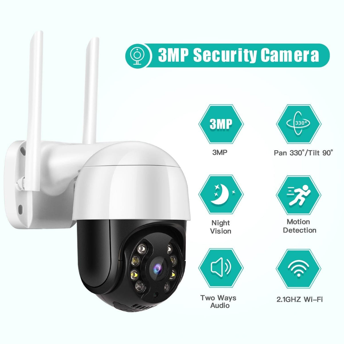 3.0Mp Wifi Ip Camera With Night Vision Motion Detection Two-Way Audio & Tf Card Support-1915196616042745859