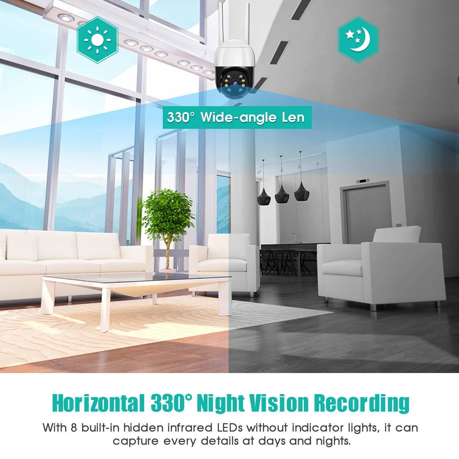 3.0Mp Wifi Ip Camera With Night Vision Motion Detection Two-Way Audio & Tf Card Support-1915196616042745863