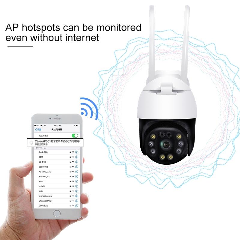 Waterproof 360 Degree Ptz Wifi Camera With 1080P Resolution 3.0Mp Lens Two-Way Voice Motion Detection And 128Gb Tf Card-1915196618534162439