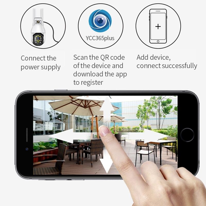 Waterproof Panoramic Ptz Wifi Camera With Dual Lens 1080P Resolution Two-Way Voice Intercom Smart Alarm And Video Playback. Supports Day / Night Full Colour And 128Gb Tf Card.-1915196619142336513