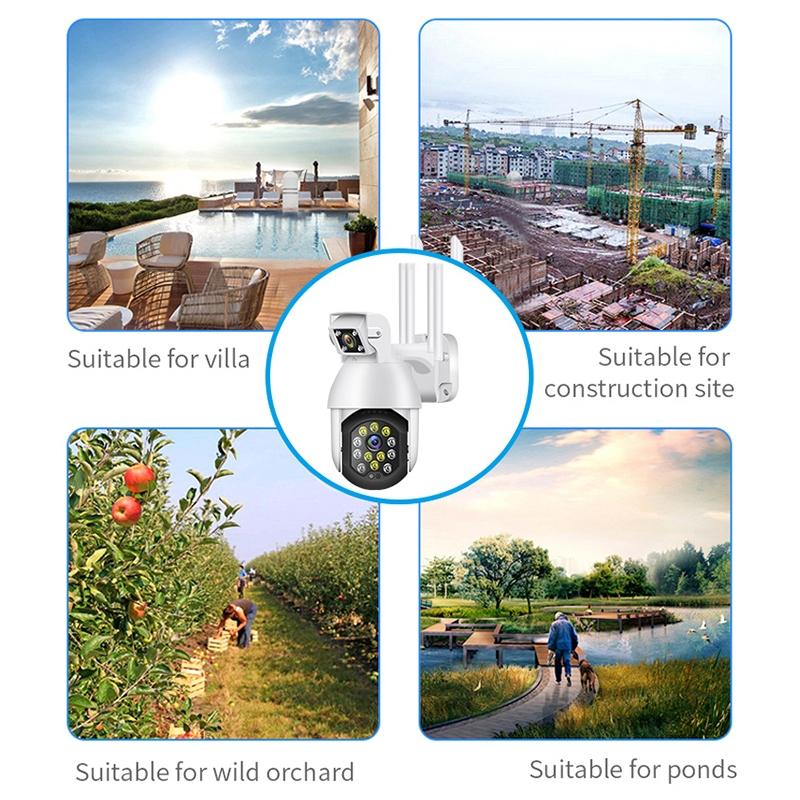 Waterproof Panoramic Ptz Wifi Camera With Dual Lens 1080P Resolution Two-Way Voice Intercom Smart Alarm And Video Playback. Supports Day / Night Full Colour And 128Gb Tf Card.-1915196619142336515